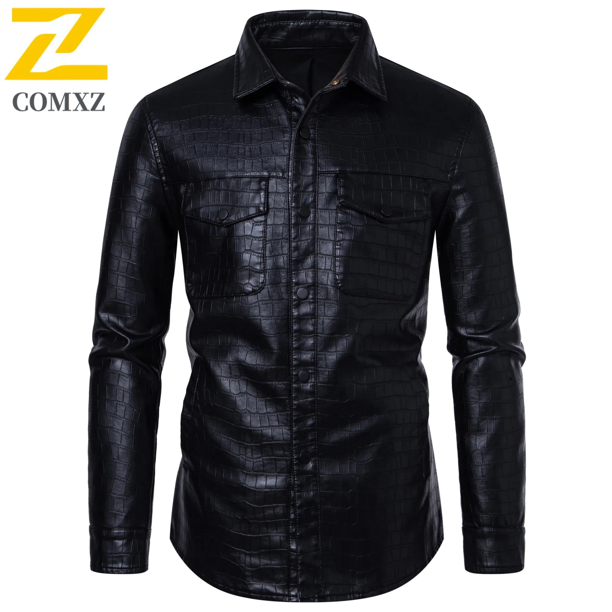 Brand Retro Faux Leather Jacket Men's High Fashion Single Breasted Windproof PU Leather Coat Autumn 2025 New Motorcycle Jacket