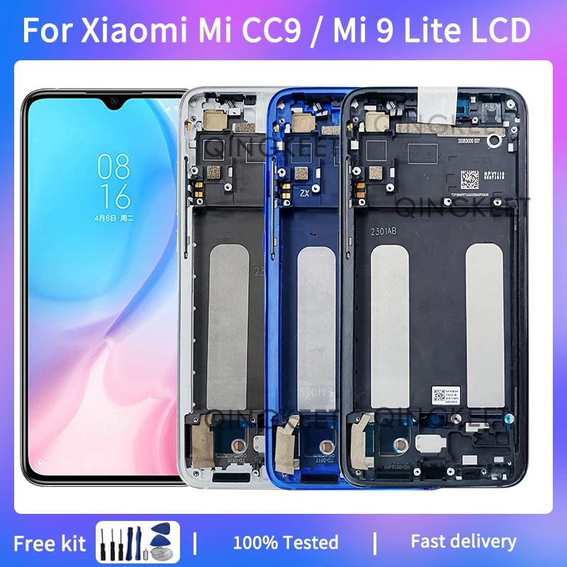 

ЖК-дисплей 6,39 дюйма для Xiaomi Mi CC9, сенсорный экран с дигитайзером в сборе для Xiaomi Mi 9 Lite, ЖК-дисплей с рамкой M1904F3BG