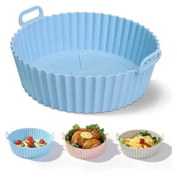 Silicone Air Fryers Oven Baking Tray Pizza Fried Chicken Airfryer Silicone Basket Reusable Airfryer Pan Liner Accessories