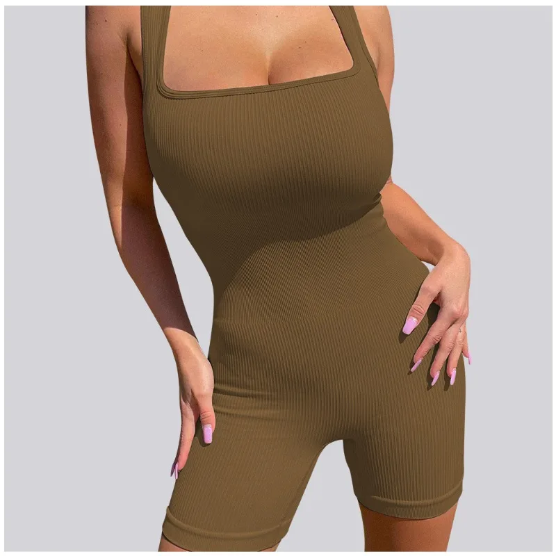 

Шорты, комбинезон со съемной накладкой на грудь, боди с резьбой, женский бесшовный комбинезон в рубчик, бюстгальтер, облегающий комбинезон без рукавов