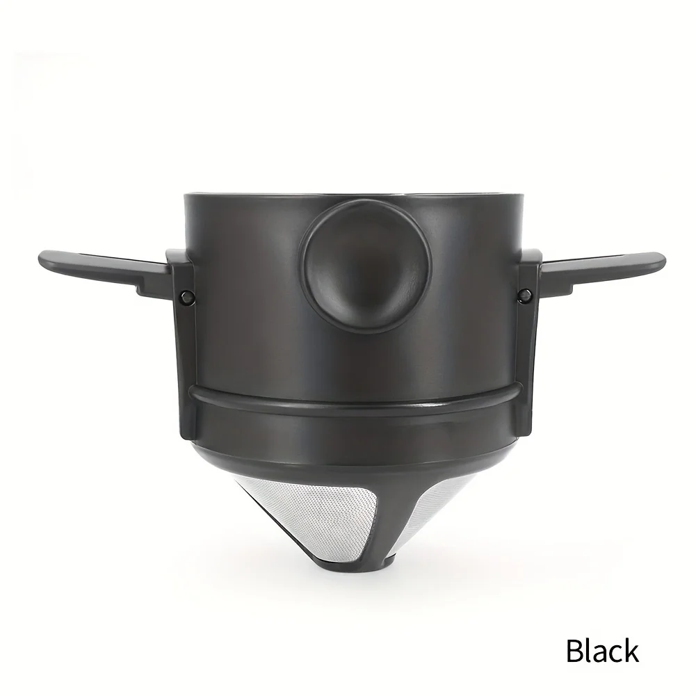 Stainless Steel Portable Reusable Coffee Filter,Foldable Dripper & Ear Hook, Easy Pour Design, Includes Storage for Brewing Rich - Image 6