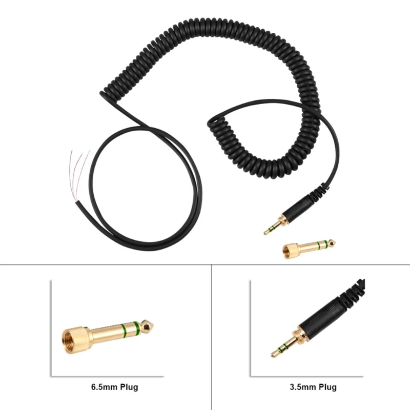 Coiled Headphone Cable with 3.5MM and 6.5MM Plug for DT 770 770PRO 990 990PRO