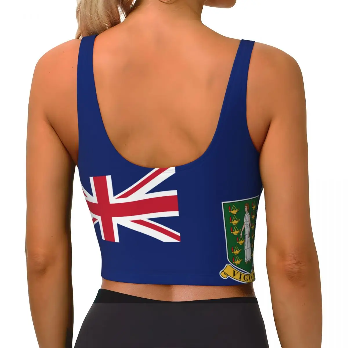 Yoga Vest Women Gym Sports Crop Tops Flag Of The British Virgin Islands Streetwear Workout Breathable Tank Top Female