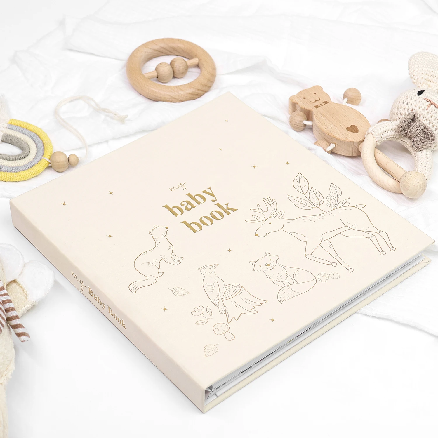 Baby Pregnancy Memory Book Animal Design Keepsake Record Growth First Year Milestone Journal Scrapbook Album for New Parents