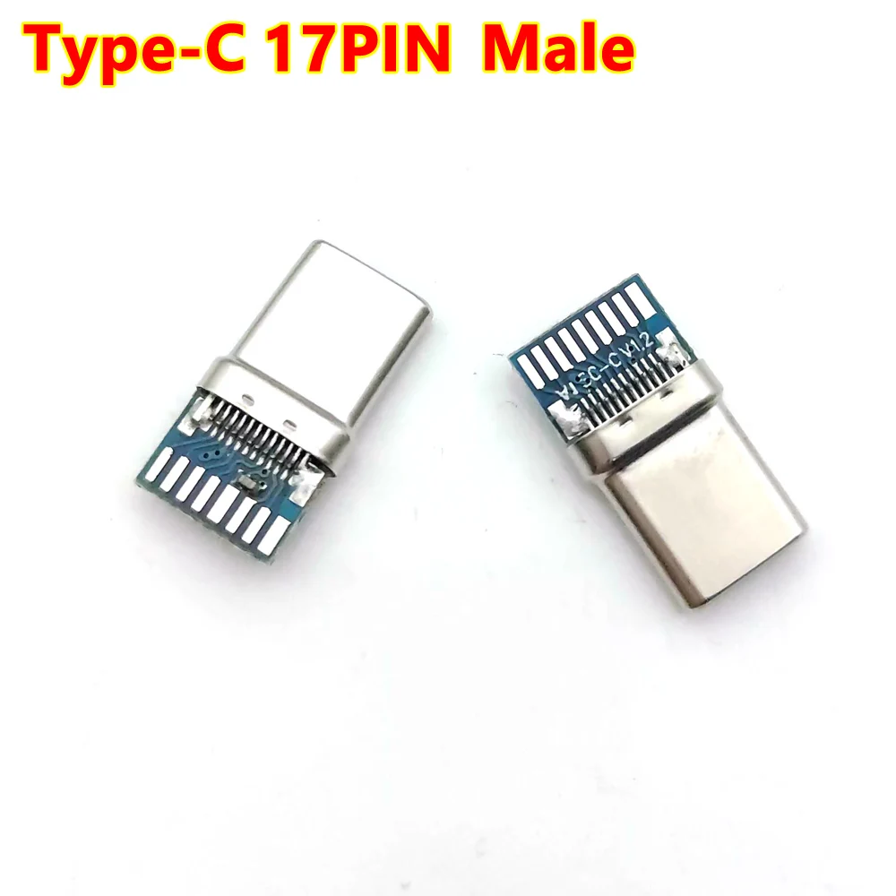 Разъем 17Pin Type-C, штекер, гнездо 24P, USB3.1, Сварочная Проводная шина, водонепроницаемая с устройством для зарядки данных, высокая сила тока, быстрая зарядка