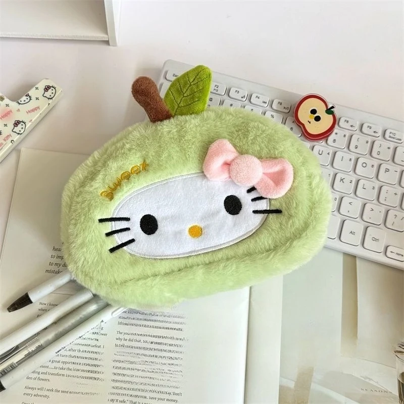 Косметичка Hello Kitty, милая плюшевая косметичка, женский органайзер для макияжа, большая вместительная косметичка, дорожная косметичка