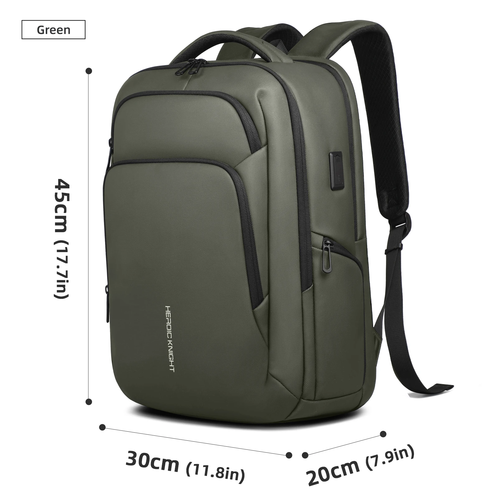 HK Multifunctionele zakelijke rugzak Heren Reisrugzak met grote capaciteit Waterdichte 17,3-inch laptoptas met USB Kantoorwerk Dagrugzak