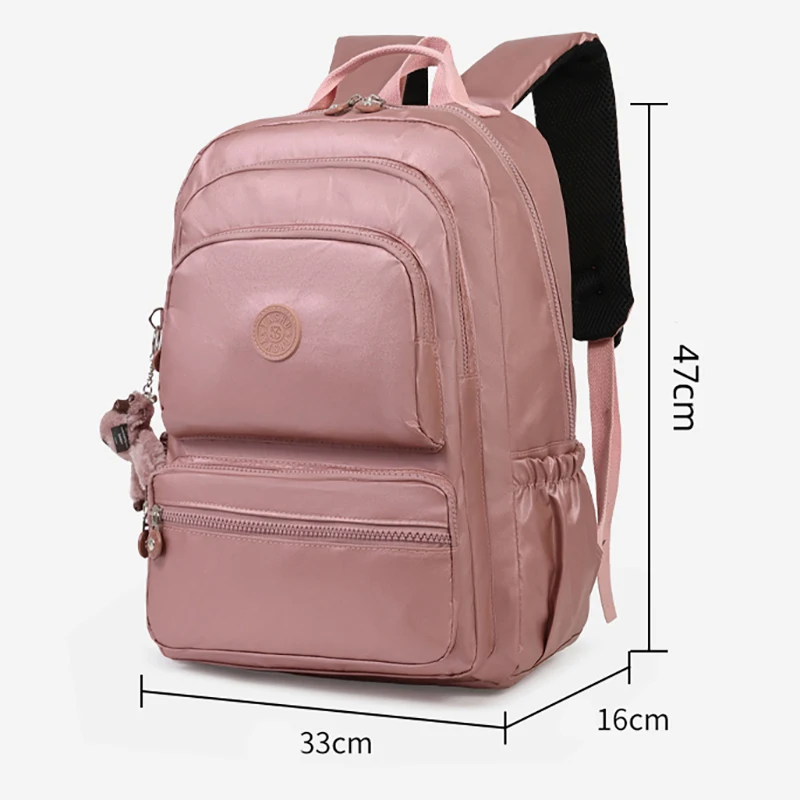 Girls Backpack with Pendant Large Capacity Commuting Hiking Trekking Camping Outdoor Travel Bag Portable Laptop Schoolbag