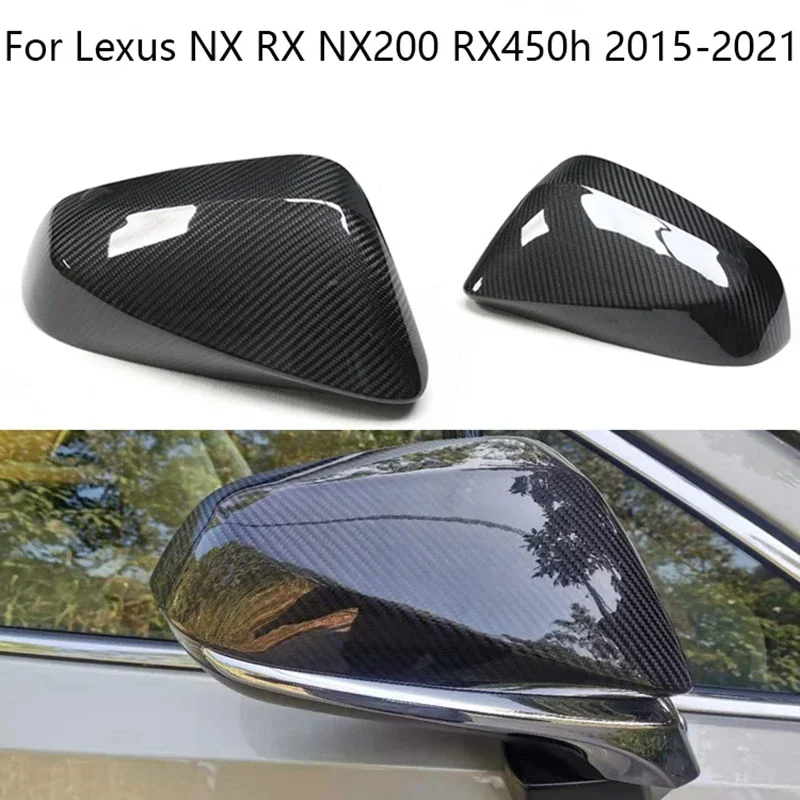 

Real Carbon fiber Rear view Side mirrors Cover For Lexus NX RX NX200 RX450h 2015-2022 2021 Rearview Mirror Cover Cap Auto