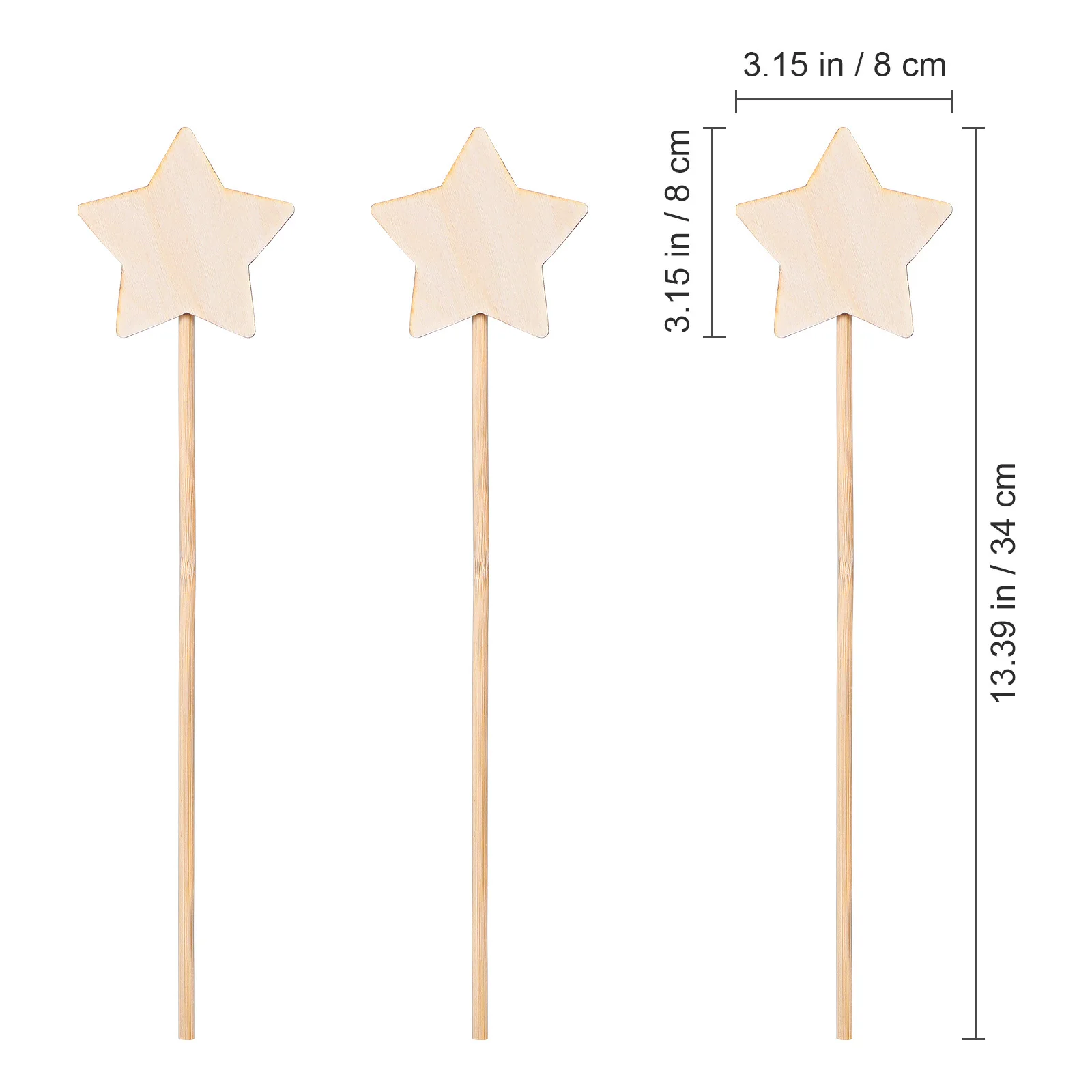 Baguettes féeriques pour enfants, bricolage, bâtons d'étoiles en bois non peints, Kit artisanal, jouets à thème de princesse, cadeau créatif