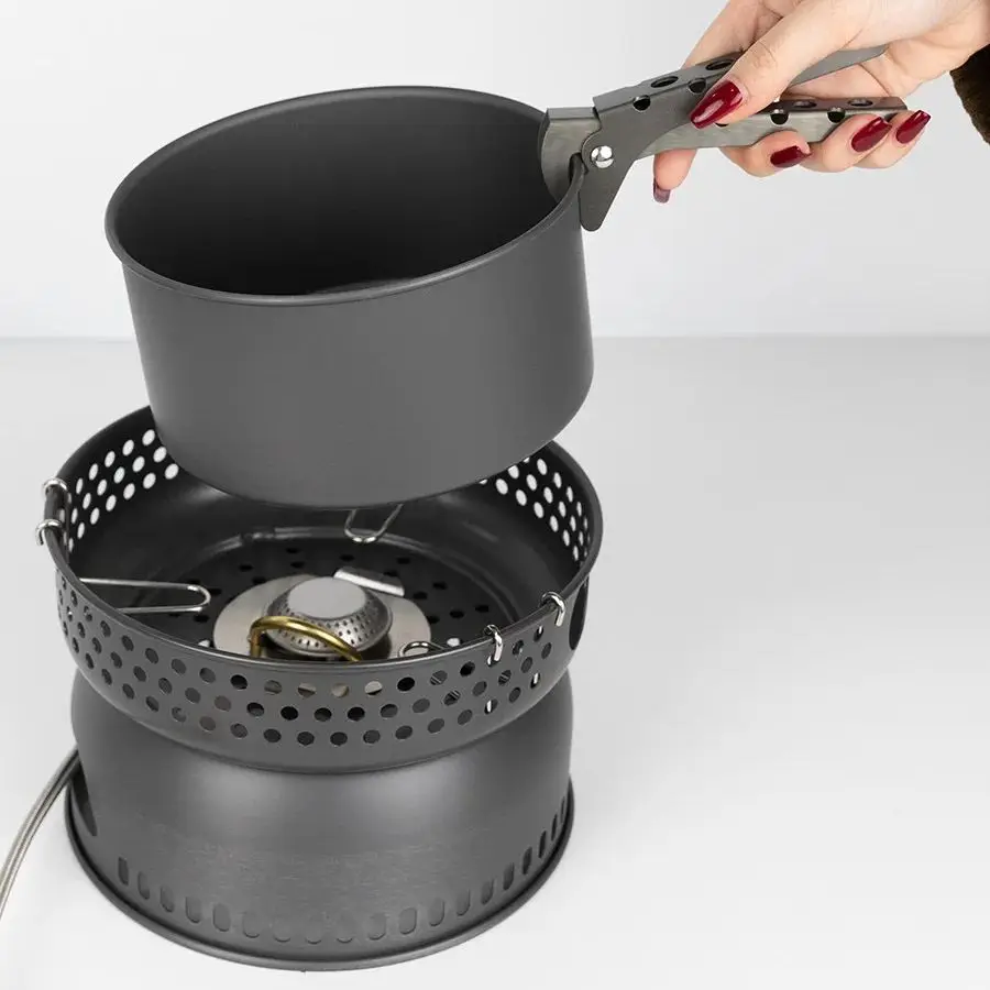 Camping Gas Stove Alcohol Stove BL100-Q1xb Portable Cookware Cooking Pot Pan Combine Set
