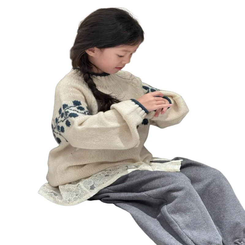 الفتاة الخريف الشتاء سترة الدفء رشاقته طويلة الأكمام بلايز الجاكار مريحة البلوز 7 إلى 12 سنة ملابس الأطفال عادية #6