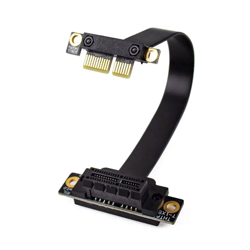 QWE-PCI-E 1X Extender Adapter PCI-Express 3.0 1X Male To Female Riser Cable PCIE 1X Extension Cable 90 Degree 15Cm