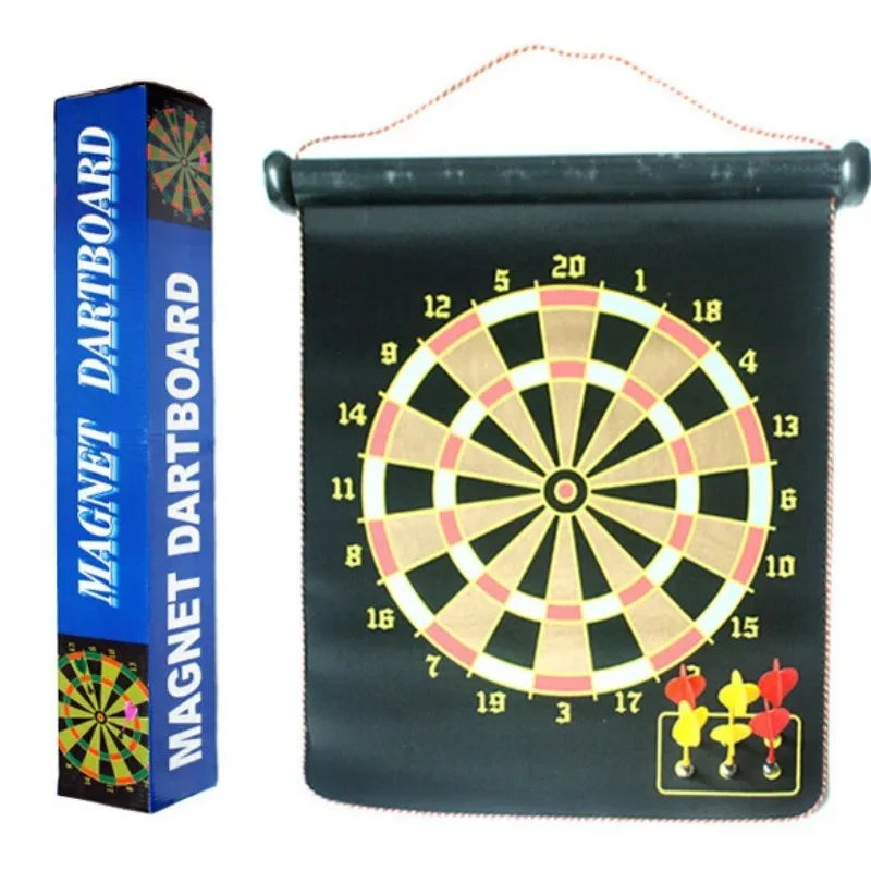 2 Side 17 inch Magnetic Indoor Sport Double target Nerf Dart Gun Flocking Dartboard 10 Darts + 1 Dart Board