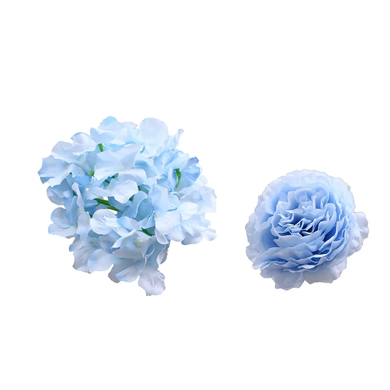 Composizione floreale artificiale per matrimonio blu, fiori decorativi, fiori di seta