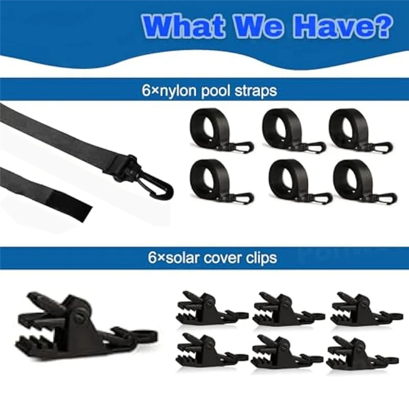 

ABJI-Pool Solar Cover Reel Straps Pool Solar Cover Reel Attachment Kit Pool Solar Cover Reel Solar Cover Fastening Kit