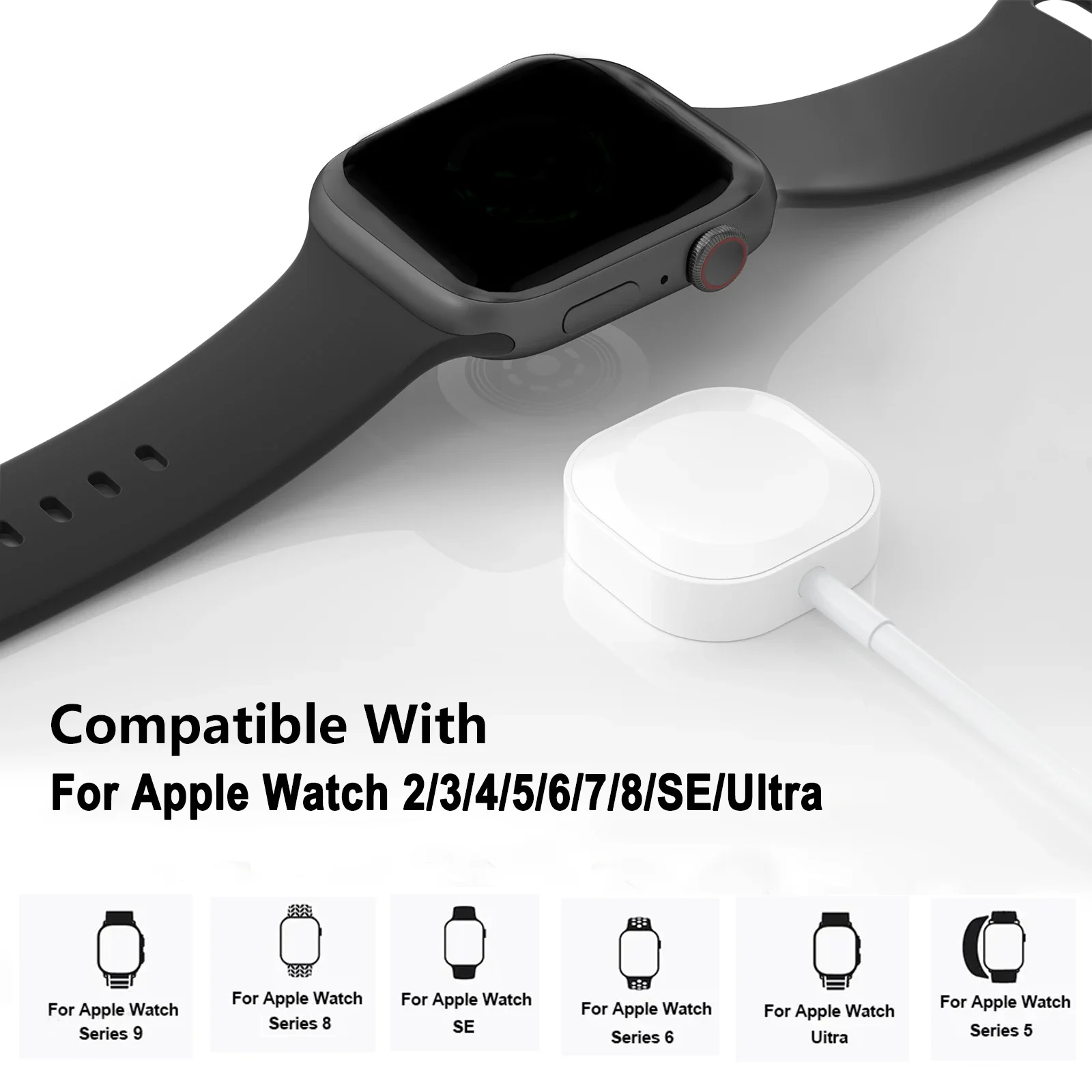 شاحن USB محمول من النوع C لساعة أبل السلسلة 9 8 7 USB ساعة مغناطيسية لاسلكية كابل شحن سريع لساعة iWatch Ultra 6 5