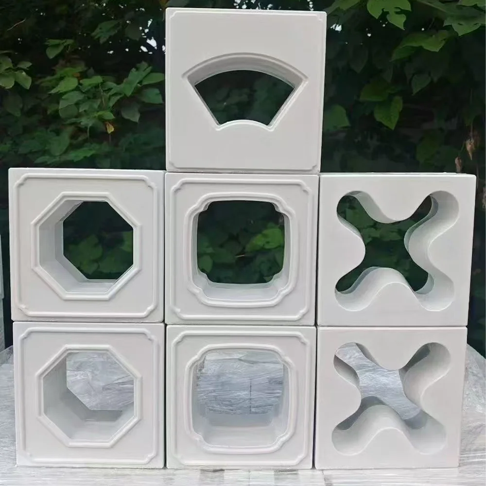 Three-in-one hollow brick decoration hollow brick decoration wall double-sided hollow cement net red hollow brick plastic mold