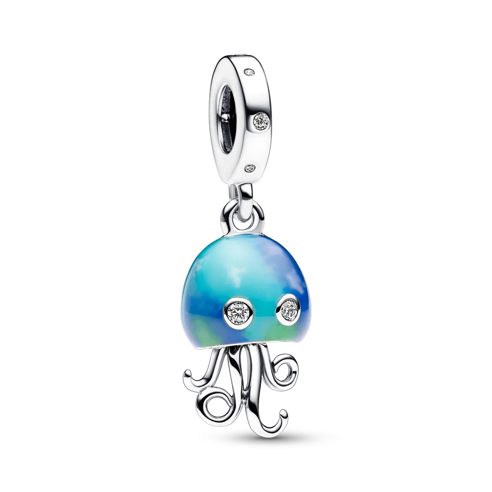 2024 New Charm Color Accessories Jewelry Ladies Murano Glass Blue Turtle Pendant Charm Suitable Snake Bone Chain Jewelry Gifts