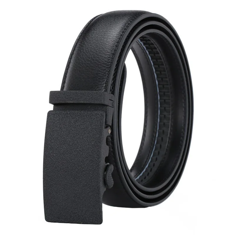 3.5cm Width High Quality Second Layer Cow Leather Belt for Men Business Gold Automatic Buckle Black Plus Size 130 140 150 160cm