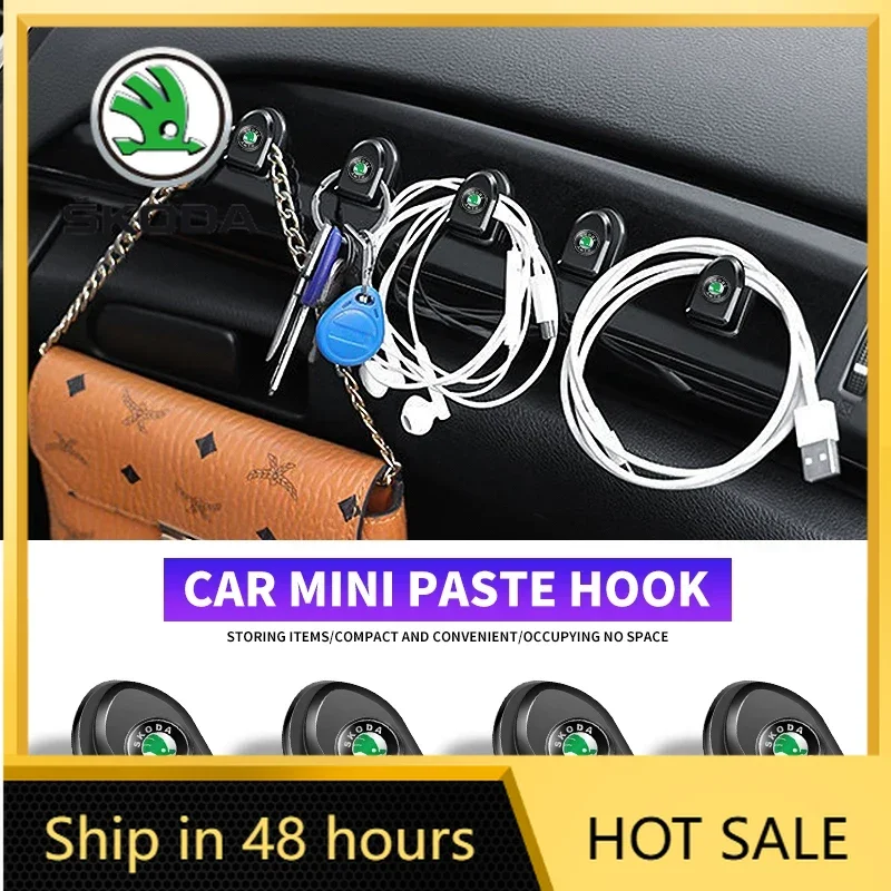 

For Skoda 4pcs Car Seat Back Concealed Multifunctional Mini Hook for skoda octavia a5 a4 fabia superb rapid mk3 yeti Kodiaq Acce