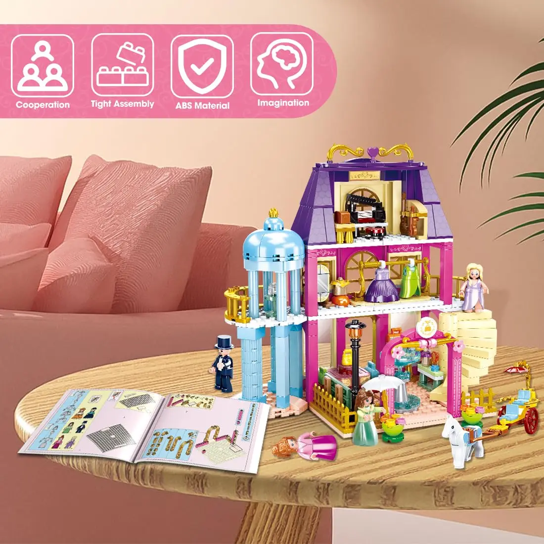 526PCS Fashion Department Store Mall Building Blocks Creative Town Street Model Bricks Set With Figures Kids Educational DIY Toy