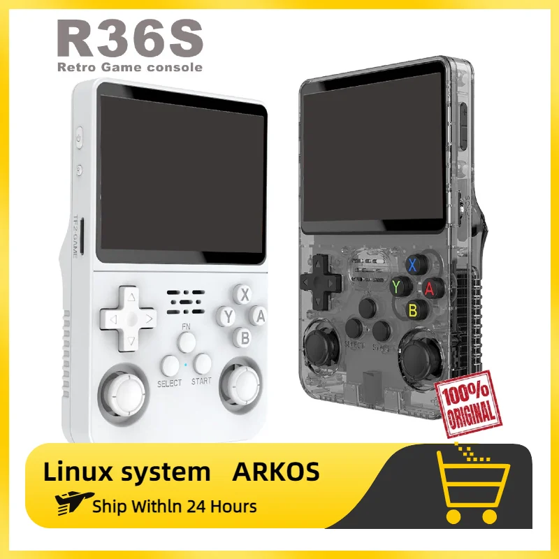 Retro Handheld R36S Video Game Console Linux System 3.5 Inch IPS Screen  Portable Pocket Video Player 64GB 128GB