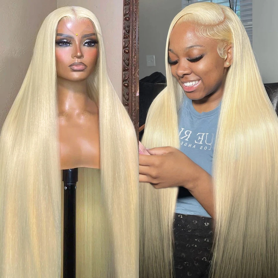 Blonde 613 Bone Straight 13x6 Hd Transparent Lace Frontal Wigs 30 Inch Human Hair Brazilian 100% Colored Wig For Women Choice