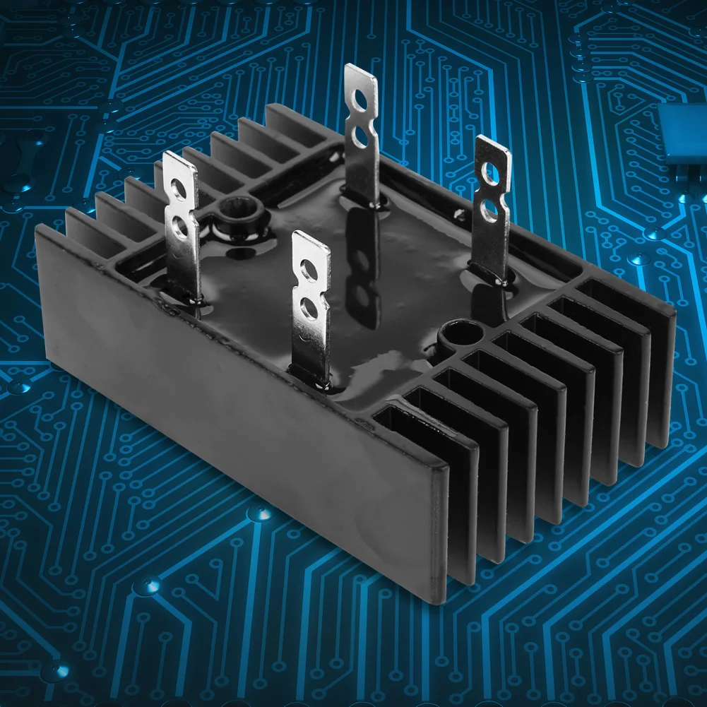 مقوم جسر الصمام الثنائي مقوم الجسر 2-Phase 100A Amp 1600V الجهد 2-Phase Diode Bridge المعدل عالي الطاقة أسود