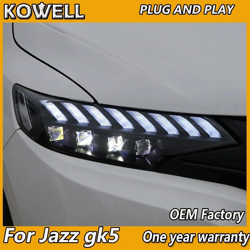 Car Styling for Honda Fit GK5 Headlight 2018 Jazz Headlight DRL Turn Signal Low High Beam Projector Lens