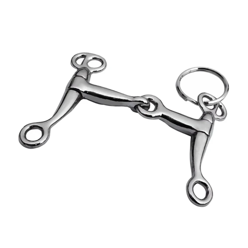 Multipurpose Silver Key Ring Alloy Horse Bit Pendant Keychain Multifunctional Bag Decoration Unisex Accessory for Dropsale