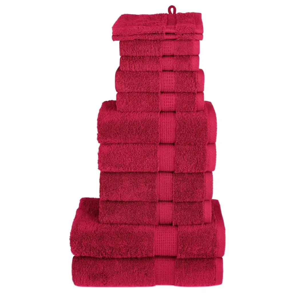 12-Piece SOLUND Red Premium Towel Set - Ultra Soft 600 GSM Luxury Bath Towels