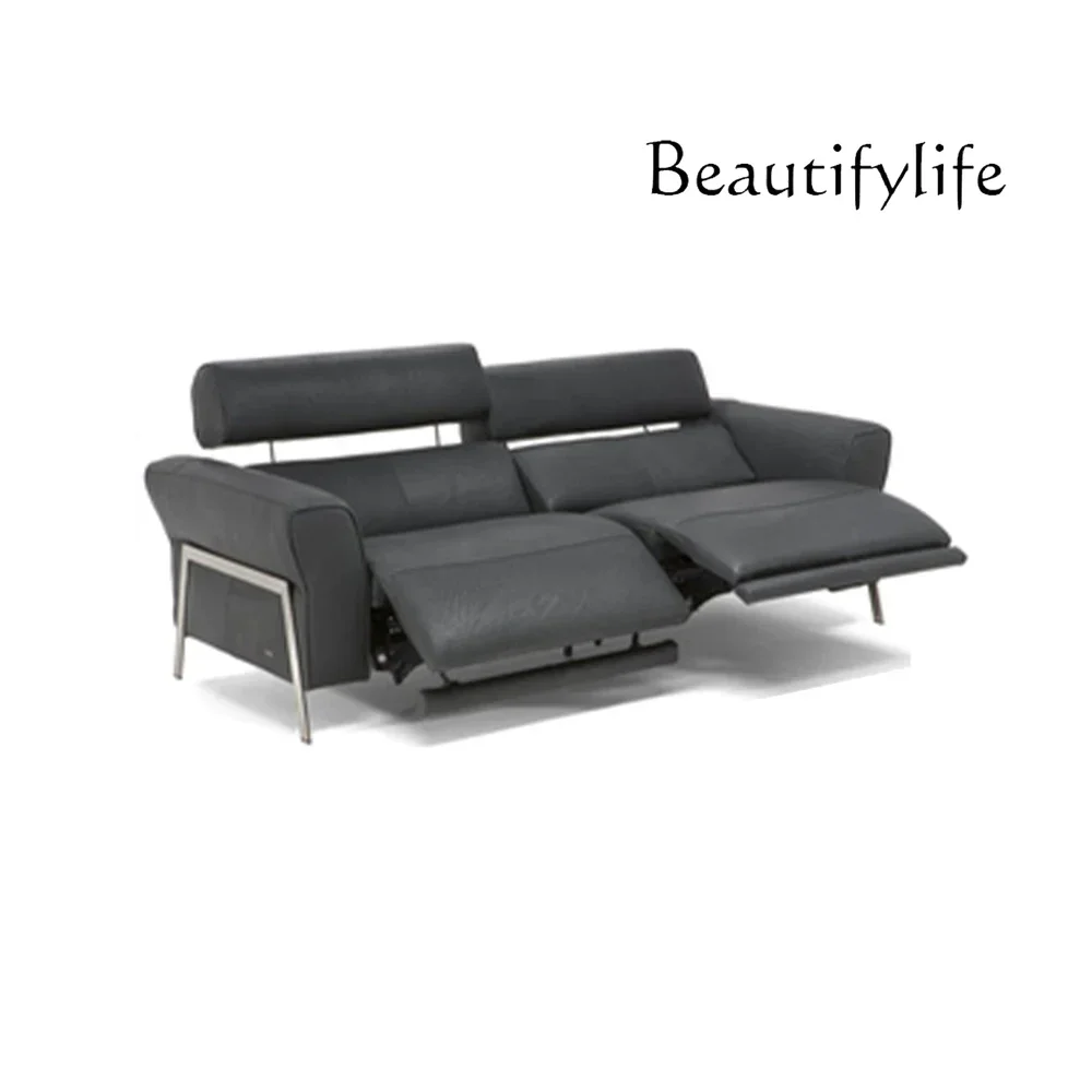

Dual Motor Recliners 2 Seater Real Genuine Leather Sofas Electric Recliner Salon Couch Puff Asiento Muebles De Sala Canape Cama