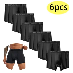 6pcs Men's panties Highly elastic Boxers man Underwear sexy Male underpants Brand Hot new Homme boxershorts Polyester Trunks Gif