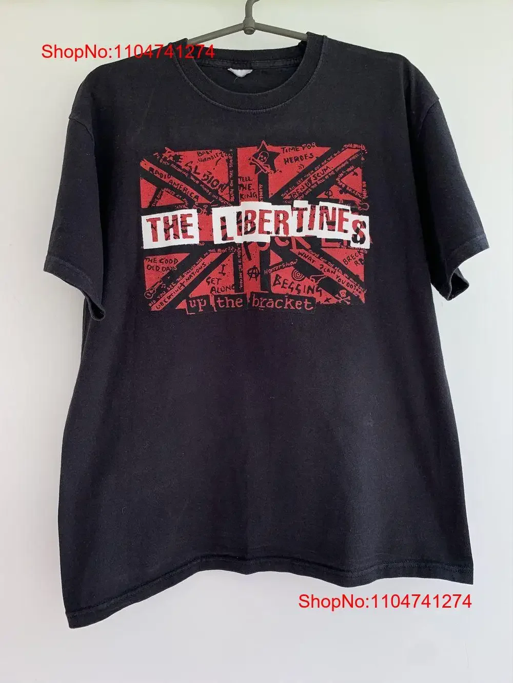 

00s The Libertines Vtg t shirt reprinted black unisex men women vintage Washed Casual homme streetwear graphic fashion