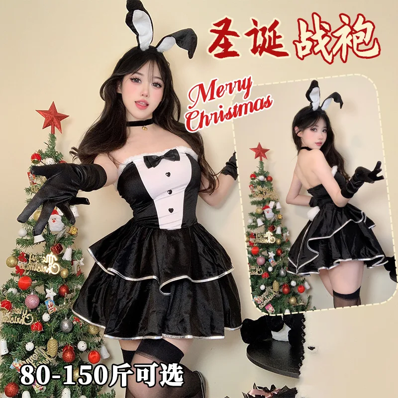 

Новый сексуальный кролик на Хэллоуин, большие размеры, униформа горничной, костюм кошки, косплей, Рождественский кролик