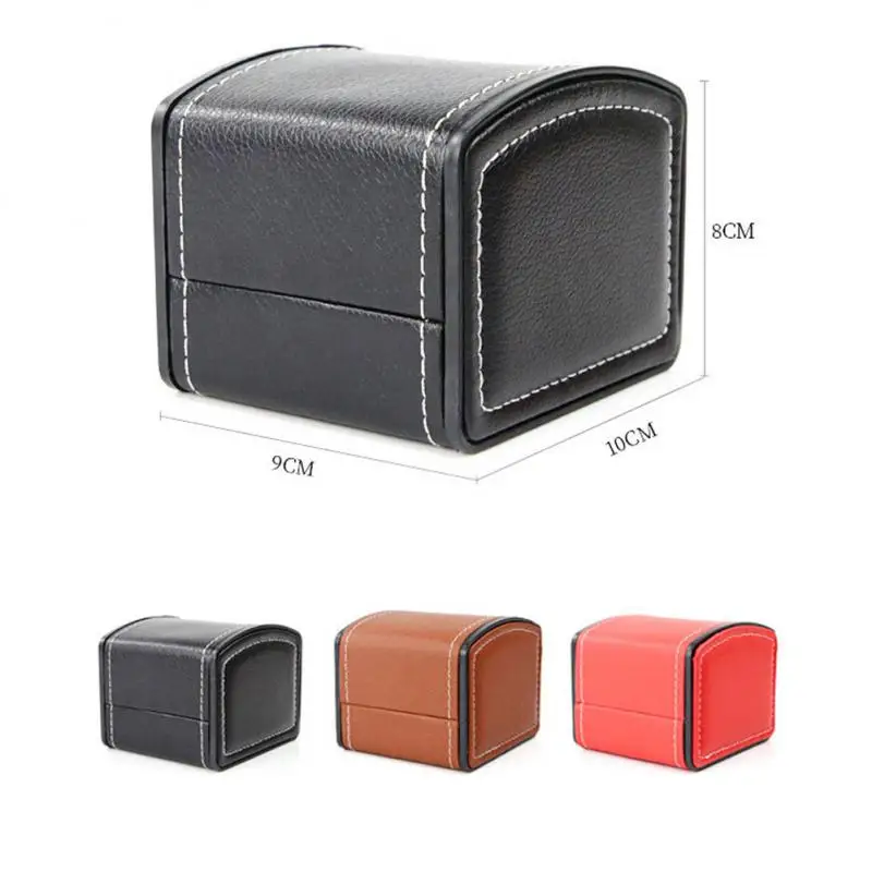 Luxury Watch Box PU Leather WristWatch Packaging Case Storage Case Flip Cover Display Jewelry Organizer Gift PU Holder