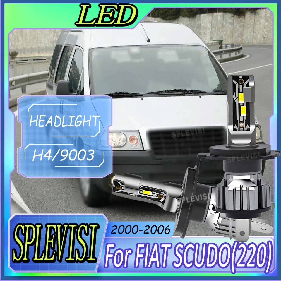 Aluminum Shockproof Resistant to High/Low Temperatures h4 LED Headlight For FIAT SCUDO(220) 2000 2001 2002 2003 2004 2005 2006