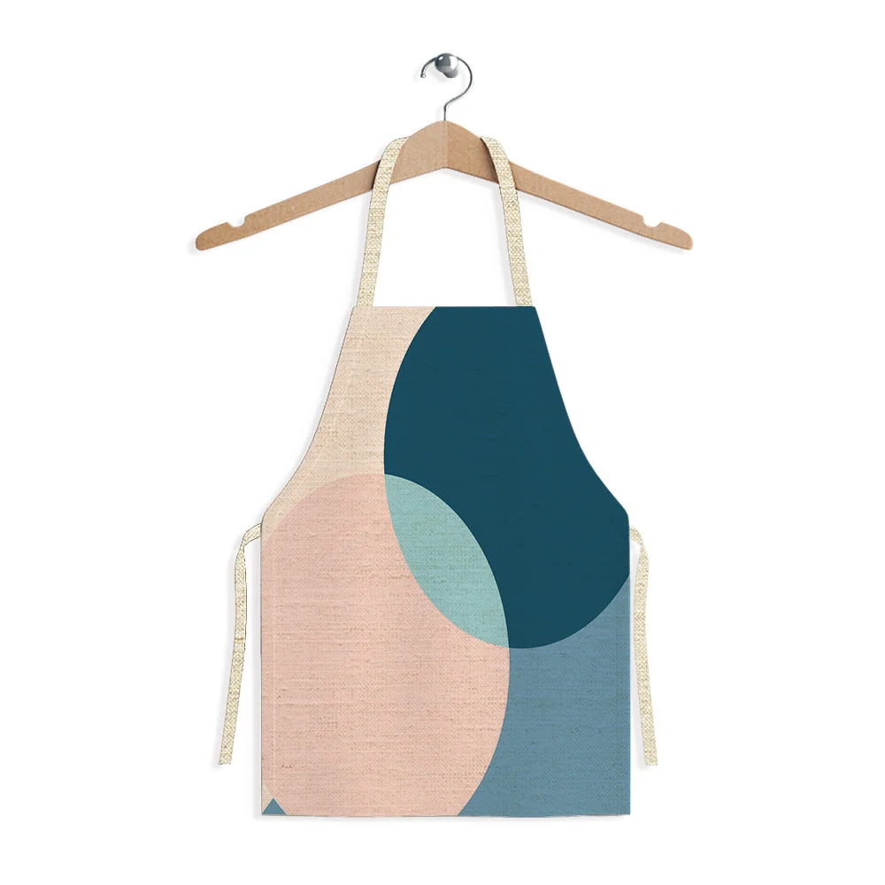 Abstract Diamond-Shaped Kitchen Ladies' Apron Home Cleaning Irregular Pattern Aprons Home Cooking Baking Adult Children'S Bibs