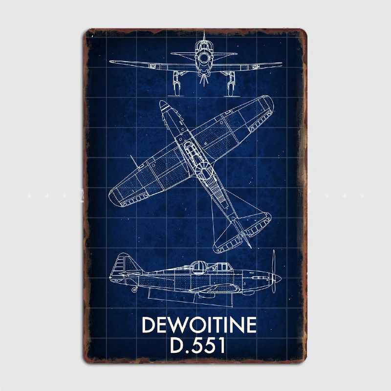 

Dewoitine D.551 винтажный металлический знак самолета кинотеатр гостиная клуб бар винтажный Настенный декор жестяной знак плакаты