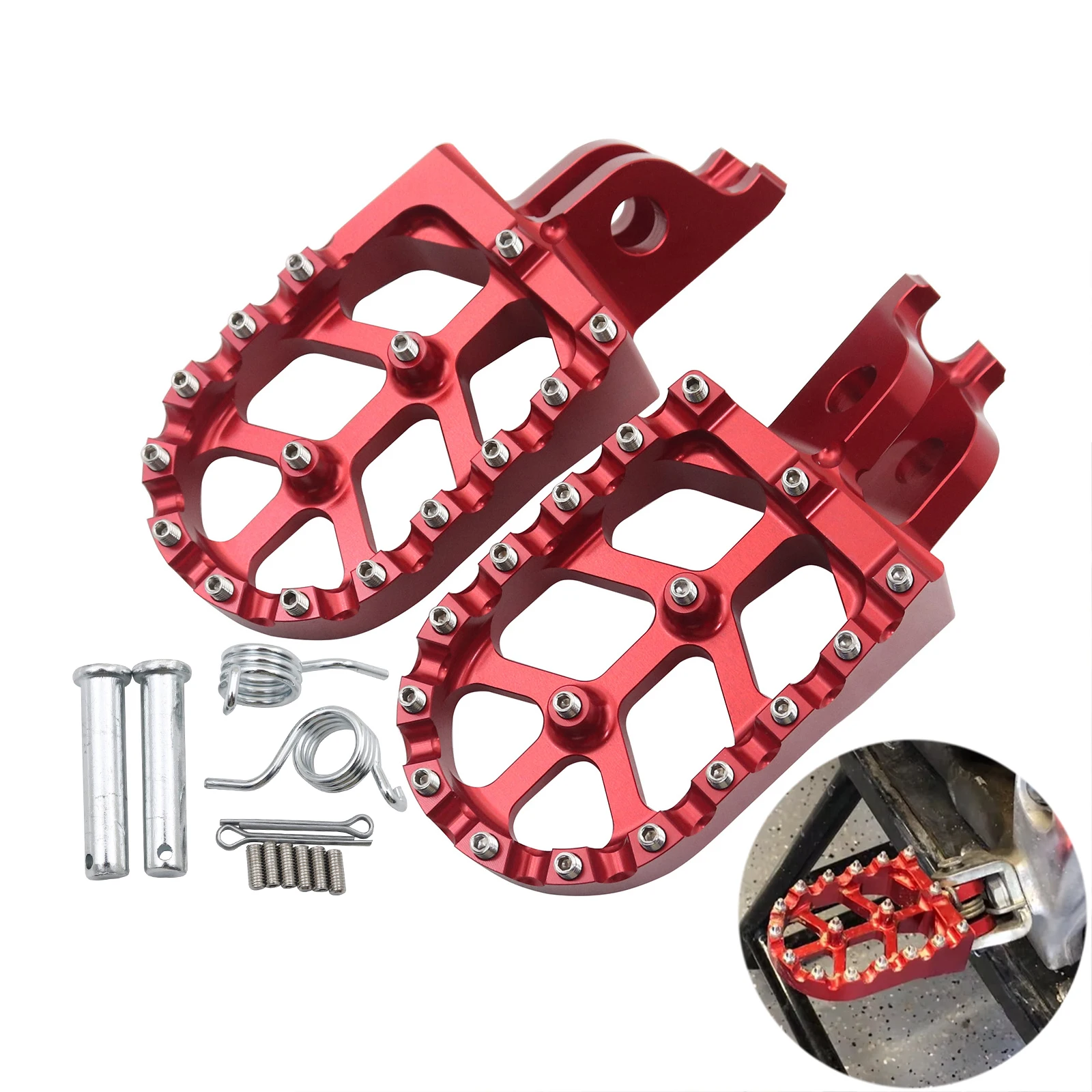 CNC Foot Pegs Footrests Pedals For KAWASAKI KX250 KX450 KX250F For HONDA CRF125 CRF250R CRF300L CRF450XL Dirt Bike Motorcyc