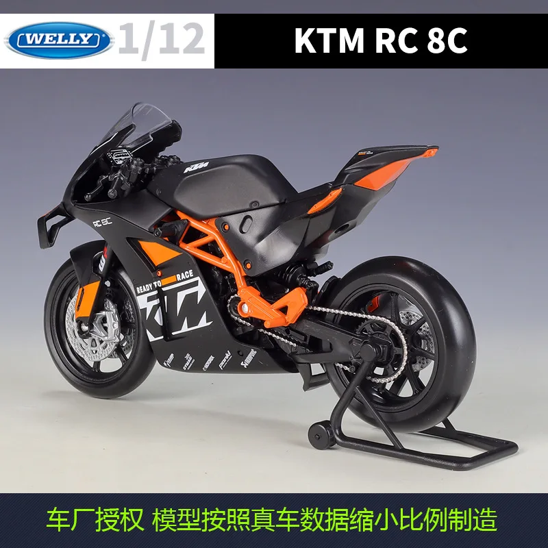WELLY 1/12 KTM RC8C Motorcycle Model Toy Vehicle Collection Autobike Shork-Absorber Off Road Autocycle Toys Car