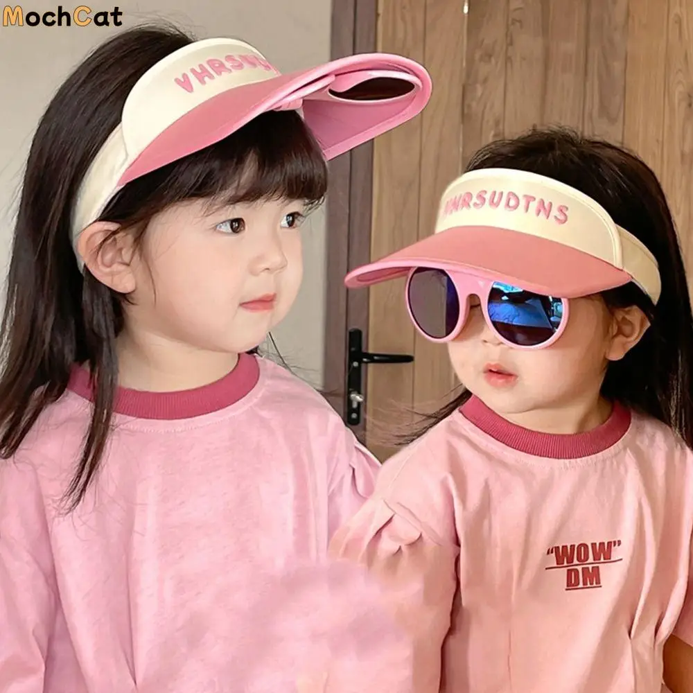 

Minority Anti-UV Sun Hat Matching No Top Beach Hat with Glasses Korean Style Cap Children Sun Hats Empty Top Hat Shading Hat