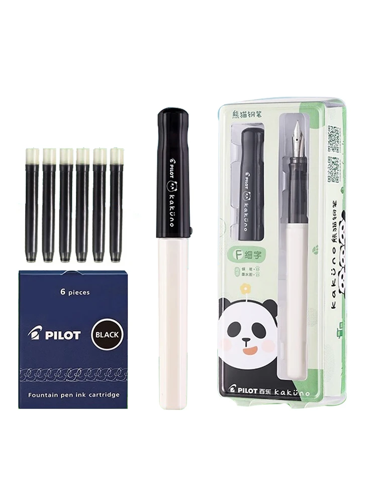 Neue Japan PILOT Brunnen Stift Kakuno Panda Begrenzte Schreiben FKA-1SR Geschenk Tinte Tasche Austauschbare Kern Kawaii Schule Schreibwaren