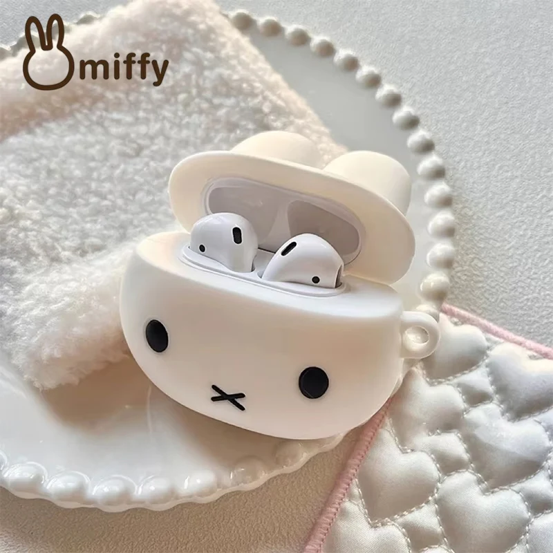 Miffy Earphone Case Airpods4 Protective Cover 1/2 Generation Wireless Kawaii Silicone Bluetooth Pro3 Generation Toy Gift