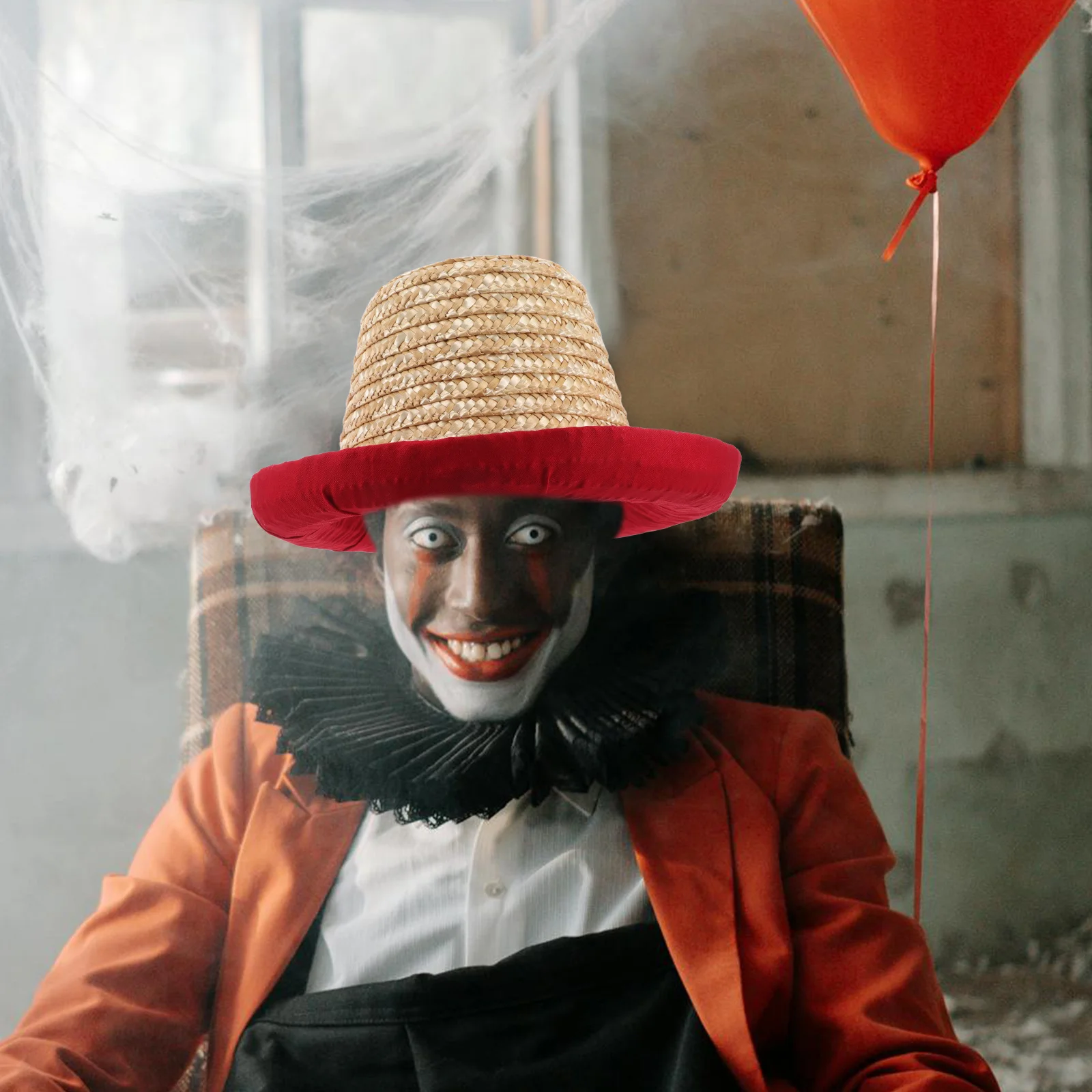 شعوذة البهلوانية أداء الرقص في الشوارع اليدوية القش قبعة تأثيري حلي الشاطئ قبعة الشمس الرجال النساء الصيف الترفيه #6