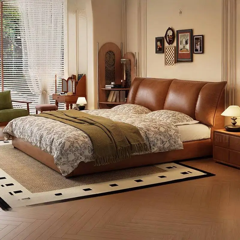 

Heavy Brown Double Bed Adults Items Australia Frame Luxury Double Bed Storage Modern Metal Cama Matrimonial Furniture For Home