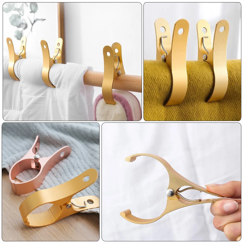 

2 Pcs Windproof Clothespin Clothesline Clips Drying Hanger Blanket Clamps Multipurpose Clothespins Windbreaker Household Quilt