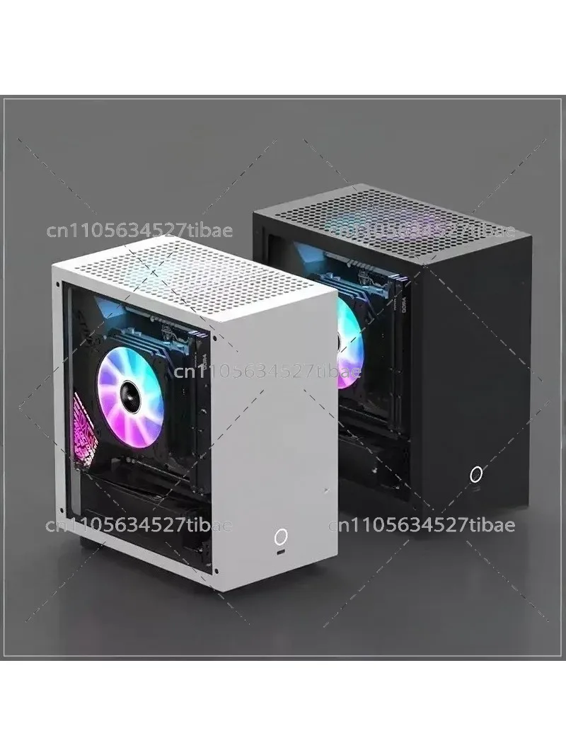M21 M31 ITX Mini Portable Small Case with 120mm Water Cooling, 1U Power Desktop Computer Host Box