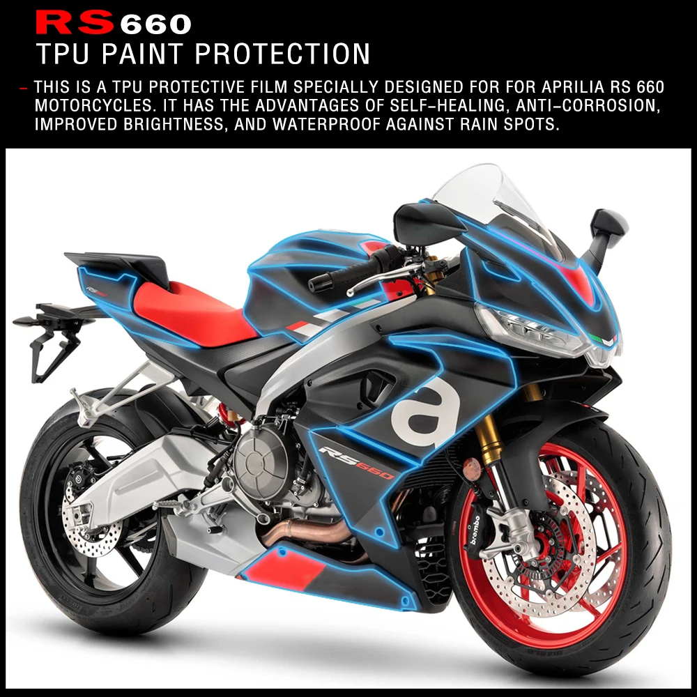 

For Aprilia RS660 RS 660 Motorcycle Paint Protection TPU Paint Total Protection Kits Anti -scratch Film Body Protection Stickers